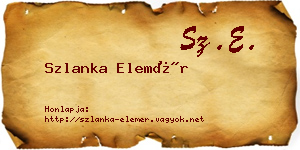 Szlanka Elemér névjegykártya